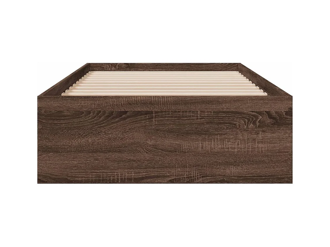 Lit simple | Lit adulte, enfant | Cadre de lit avec tiroirs chêne marron 75x190 cm