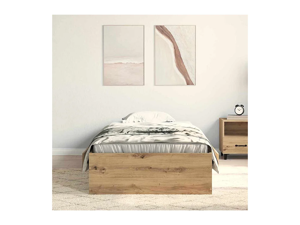 Lit simple | Lit adulte, enfant | Cadre de lit avec tiroirs chêne artisanal 90x190 cm