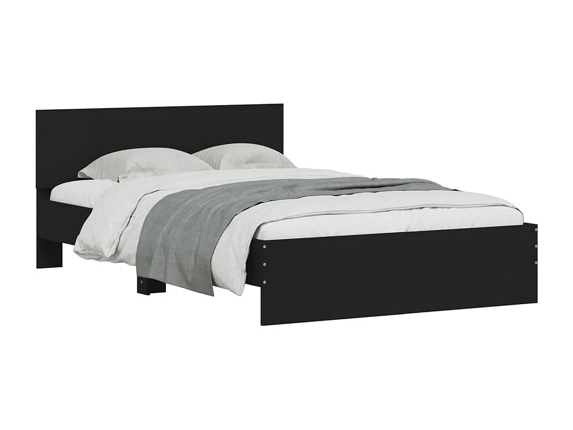 Lit simple | Lit adulte, enfant | Cadre de lit noir 120x200 cm
