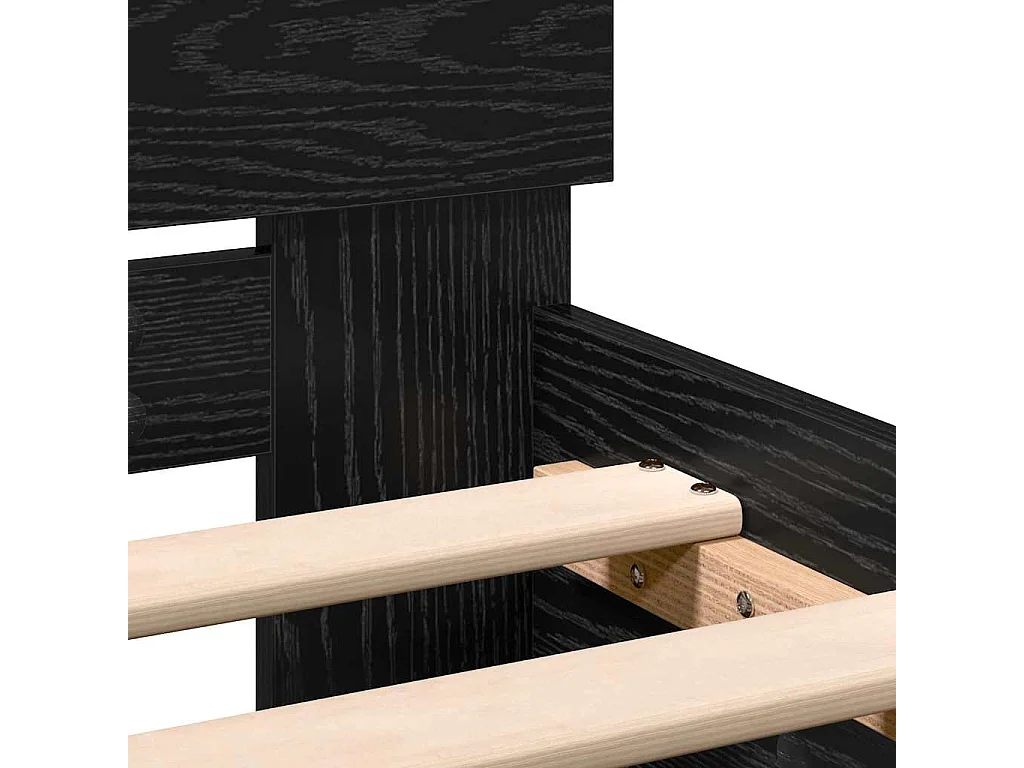 Lit simple | Lit adulte, enfant | Cadre de lit avec tête de lit Chêne noir 100x200 cm