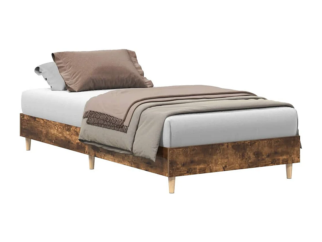Lit simple | Lit adulte, enfant | Cadre de lit chêne fumé 90x200cm bois d'ingénierie