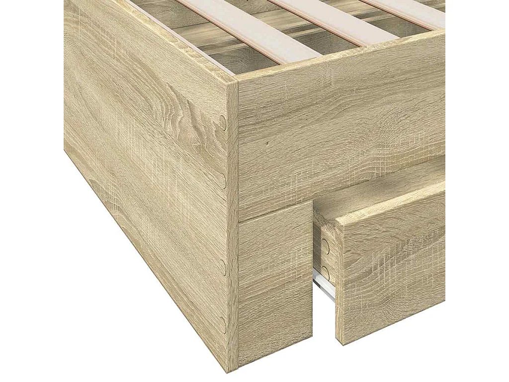 Lit double | Lit adulte | Cadre de lit avec tiroirs chêne sonoma 135x190 cm