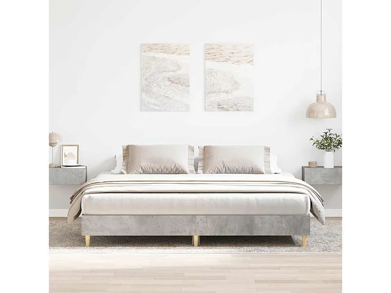 Letto per adulti | Letto matrimoniale | Giroletto senza Materasso Grigio Cemento 180x200 cm Truciolato