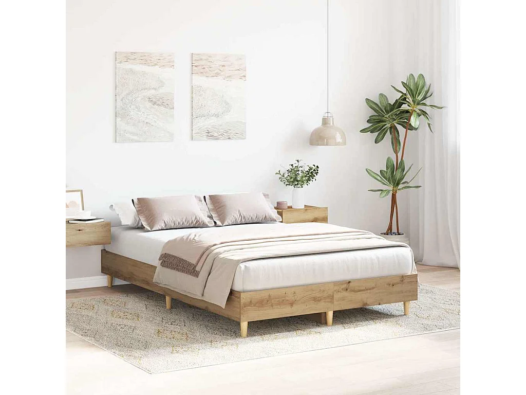 Lit simple | Lit adulte, enfant | Cadre de lit chêne artisanal 120x200 cm