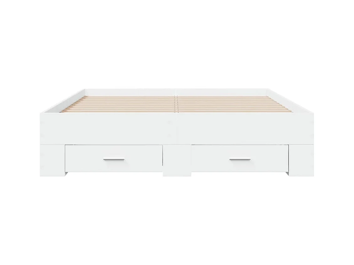 Lit double | Lit adulte | Cadre de lit avec tiroirs blanc 135x190 cm