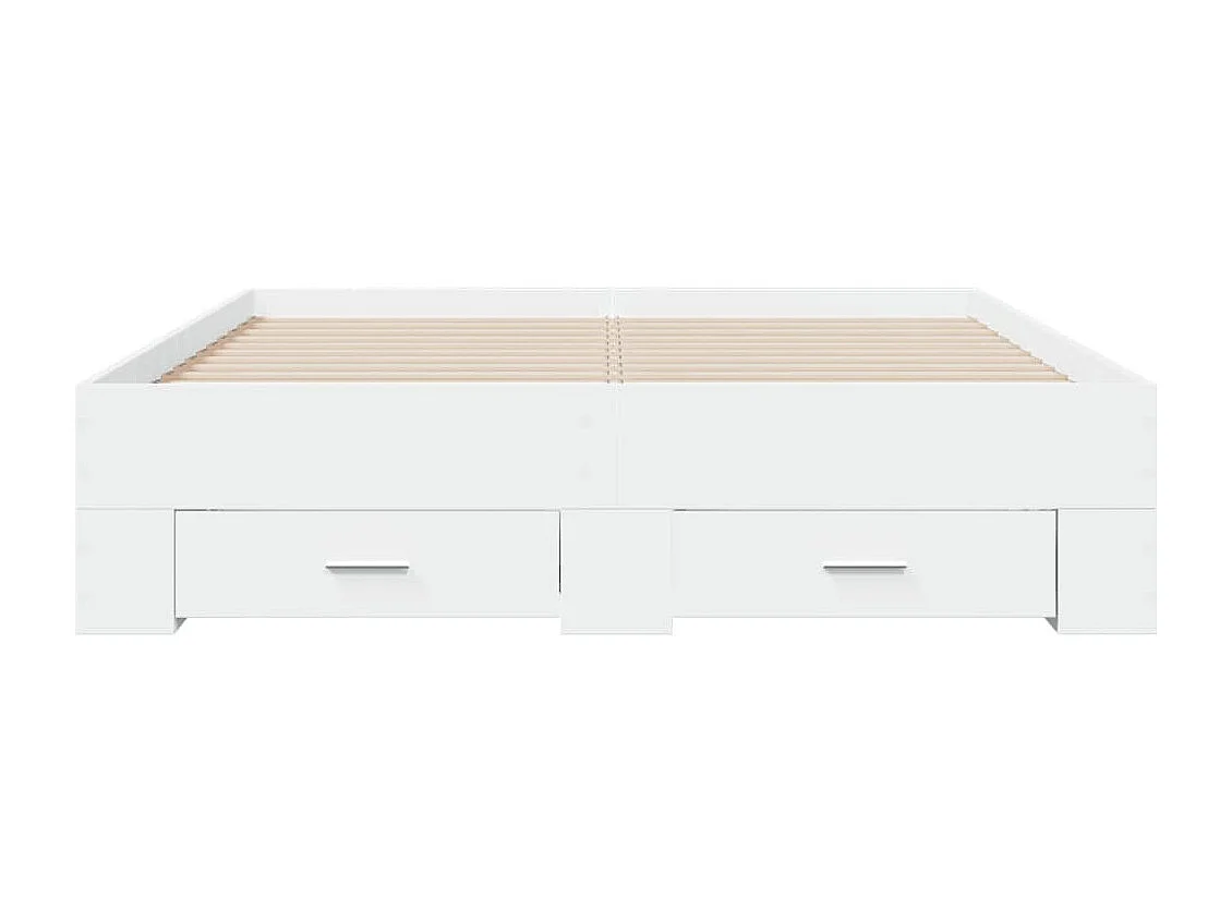 Lit double | Lit adulte | Cadre de lit avec tiroirs blanc 135x190 cm