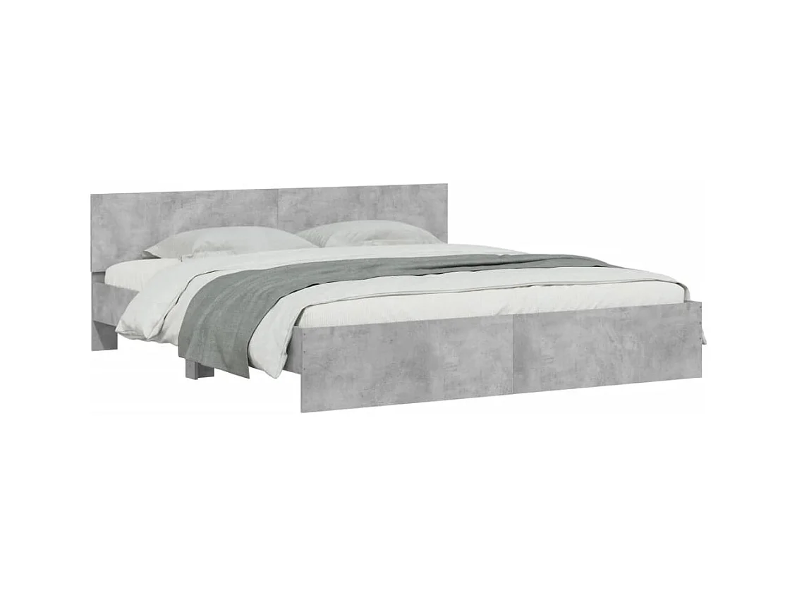 Lit double | Lit adulte | Cadre de lit gris béton 160x200 cm