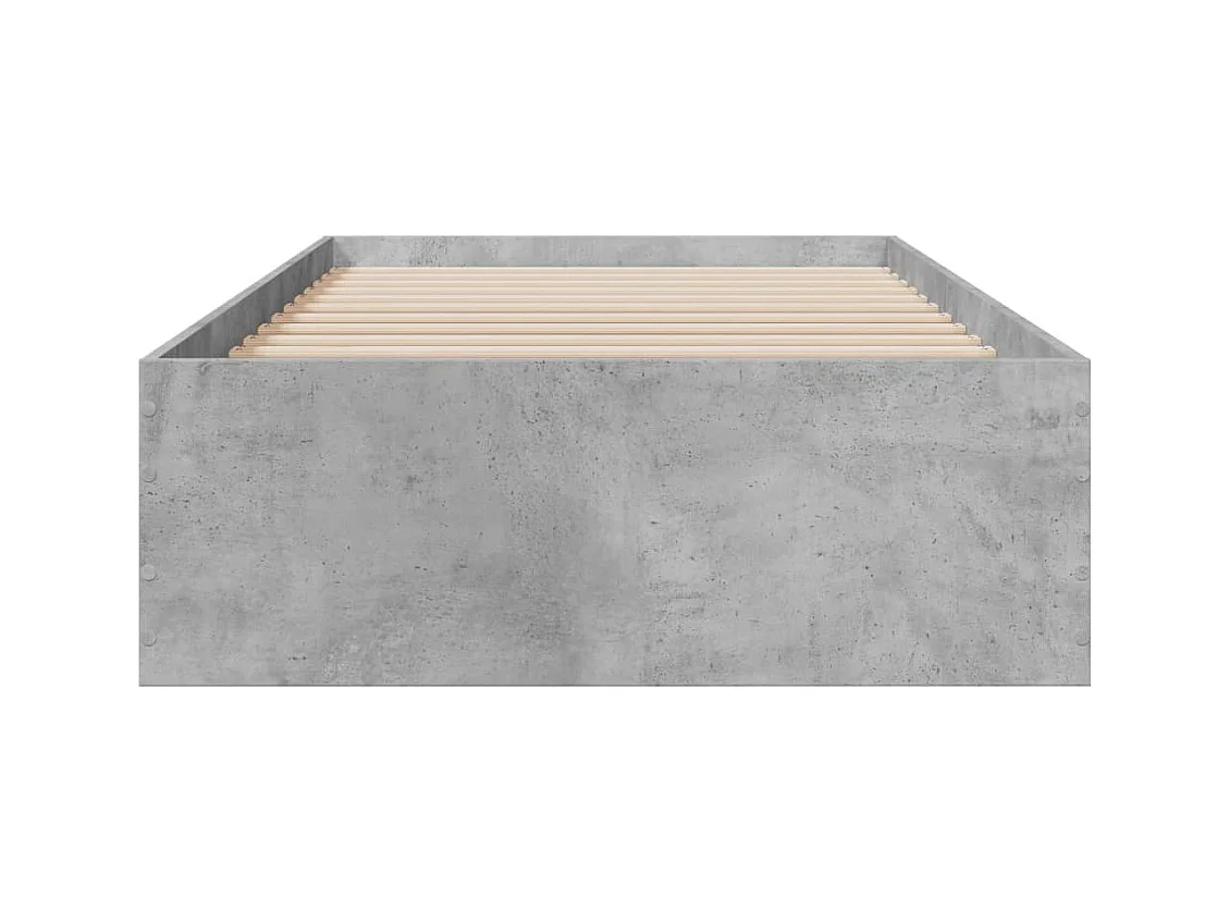 Lit simple | Lit adulte, enfant | Cadre de lit avec tiroirs gris béton 90x200 cm
