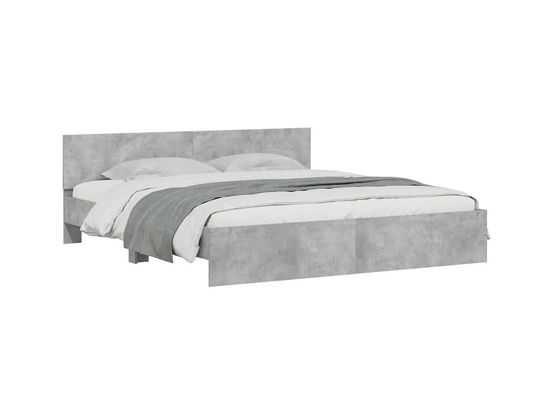 Lit double | Lit adulte | Cadre de lit gris béton 180x200 cm