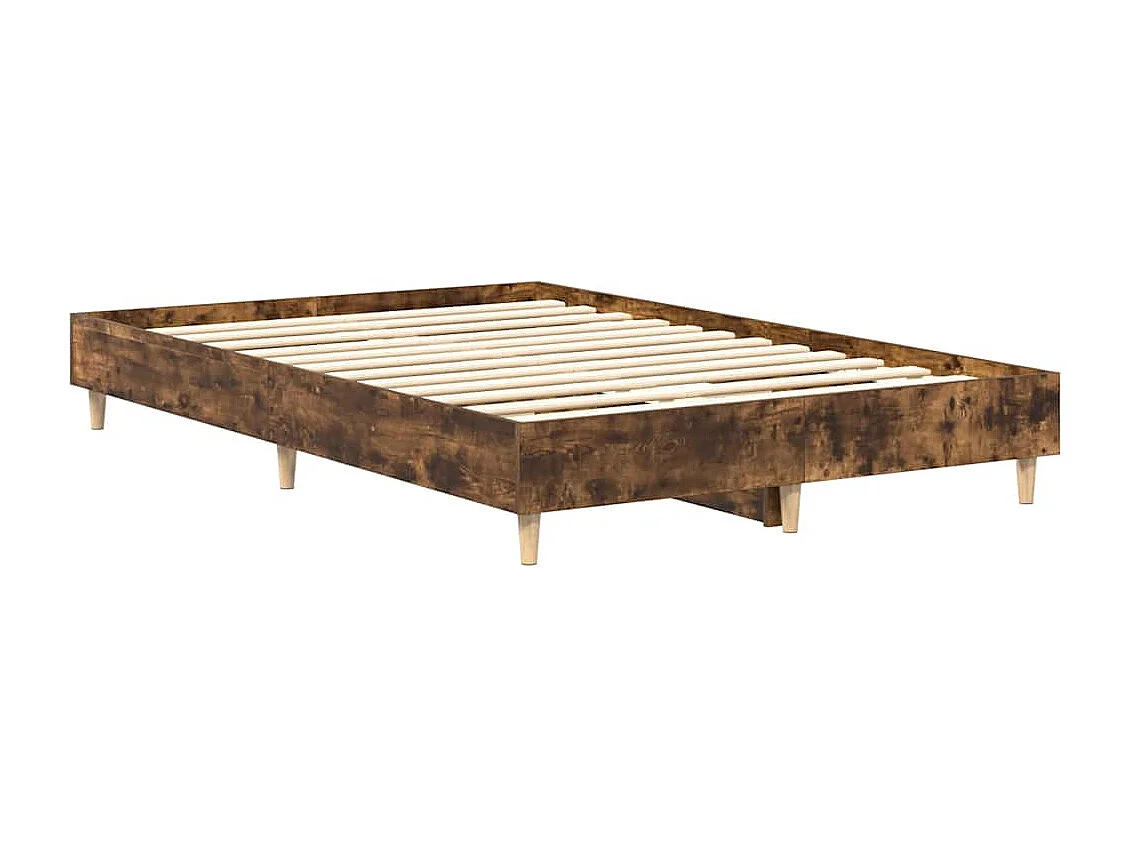 Lit double | Lit adulte | Cadre de lit chêne fumé 140x190 cm bois ingénierie