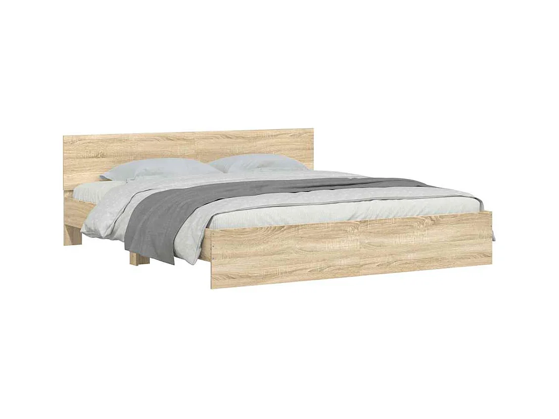 Lit double | Lit adulte | Cadre de lit chêne sonoma 160x200 cm