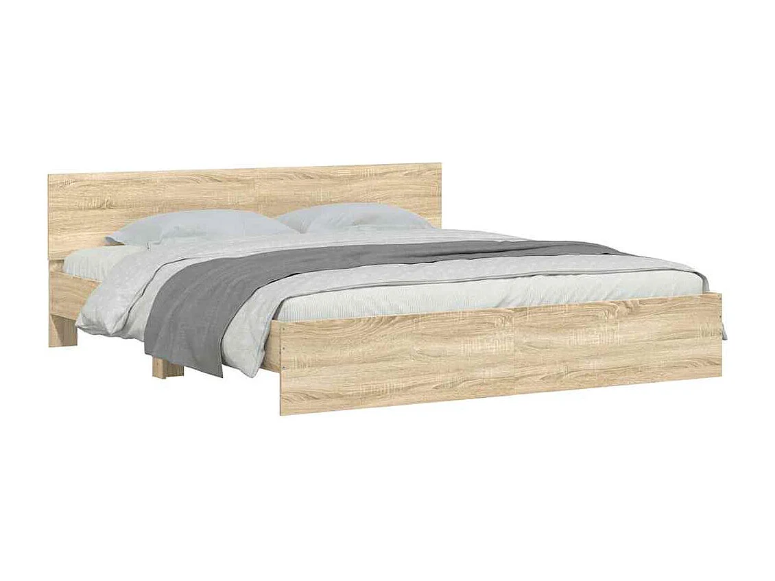 Lit double | Lit adulte | Cadre de lit chêne sonoma 160x200 cm
