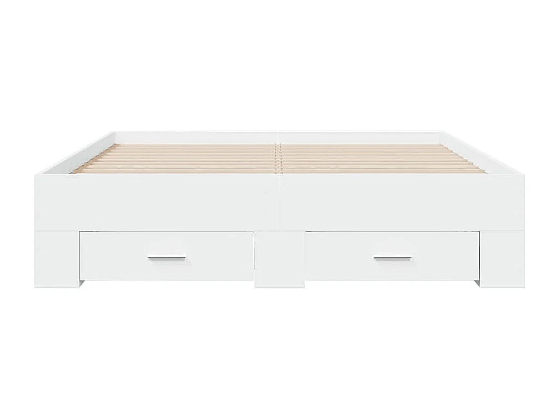 Lit double | Lit adulte | Cadre de lit avec tiroirs blanc 140x190 cm