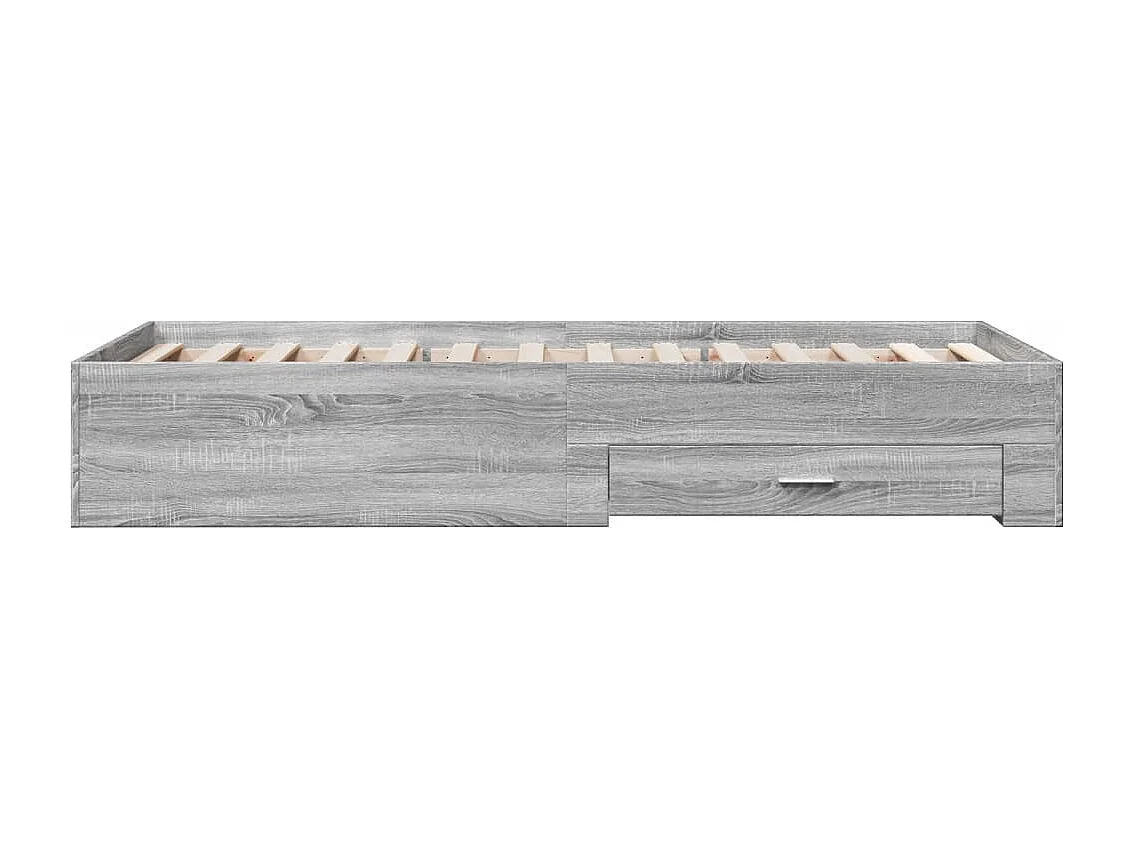 Lit simple | Lit adulte, enfant | Cadre de lit avec tiroirs sonoma gris 100x200 cm