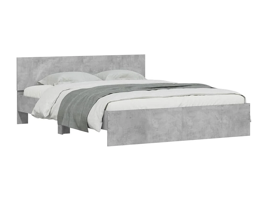 Lit double | Lit adulte | Cadre de lit gris béton 140x200 cm