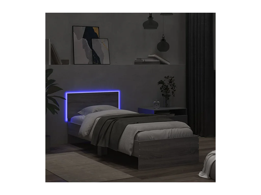 Lit simple | Lit adulte, enfant | Cadre de lit avec lumières LED 90x200 cm