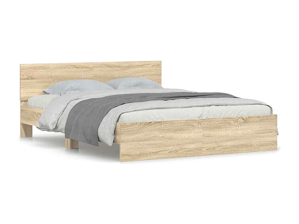 Lit double | Lit adulte | Cadre de lit chêne sonoma 140x190 cm