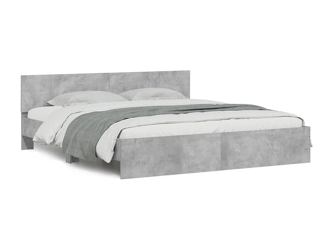Lit double | Lit adulte | Cadre de lit gris béton 200x200 cm