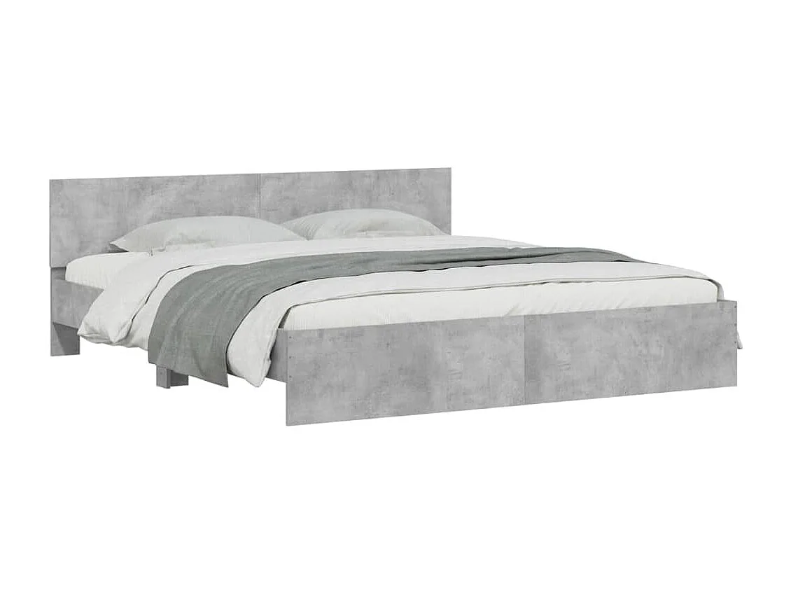 Lit double | Lit adulte | Cadre de lit gris béton 200x200 cm