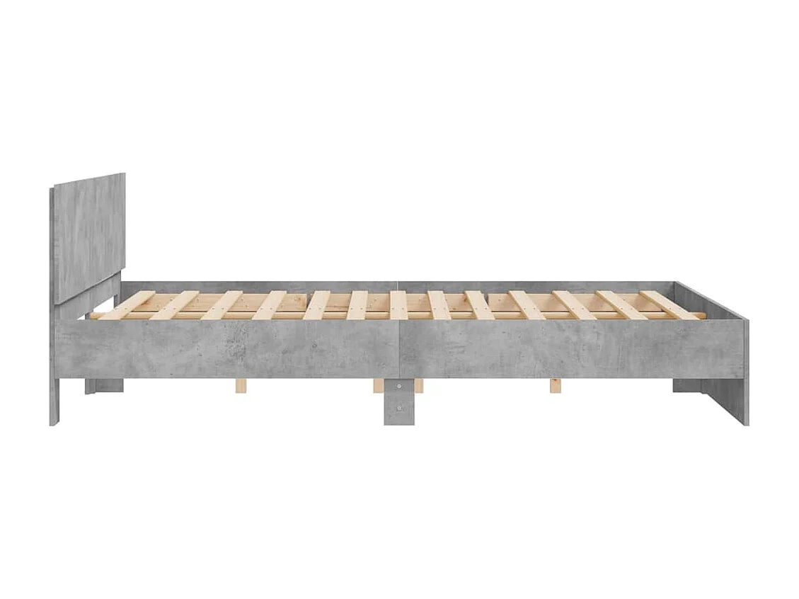 Lit double | Lit adulte | Cadre de lit gris béton 200x200 cm