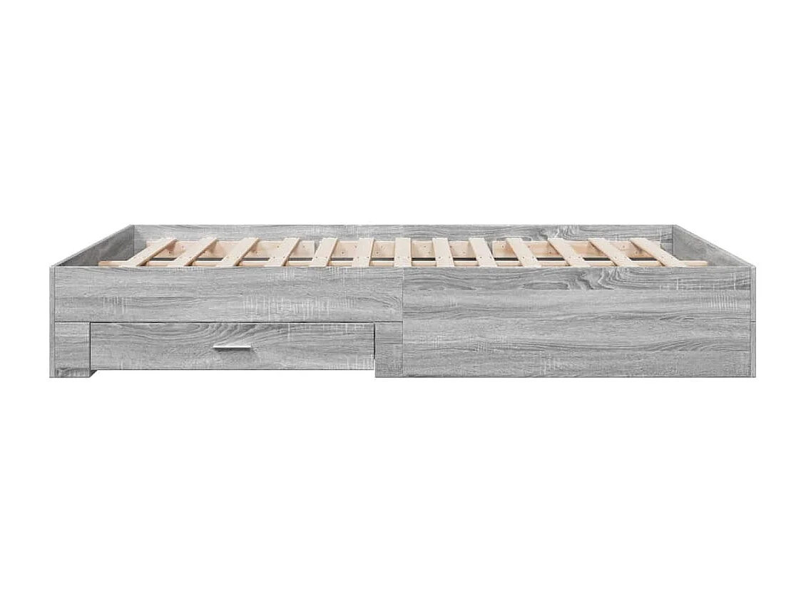 Lit double | Lit adulte | Cadre de lit avec tiroirs sonoma gris 150x200 cm