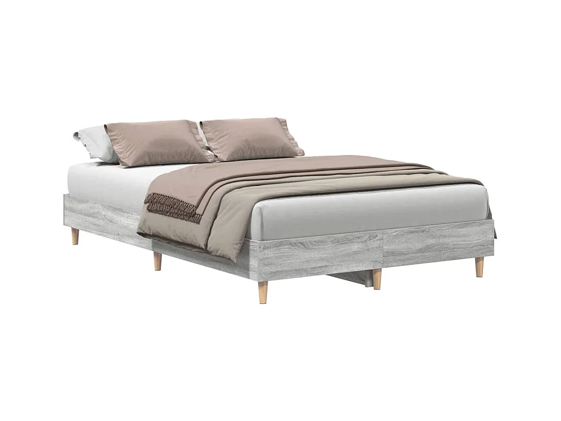 Lit double | Lit adulte | Cadre de lit sonoma gris 135x190 cm