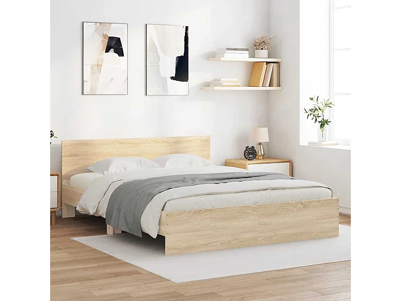 Lit double | Lit adulte | Cadre de lit chêne sonoma 140x200 cm