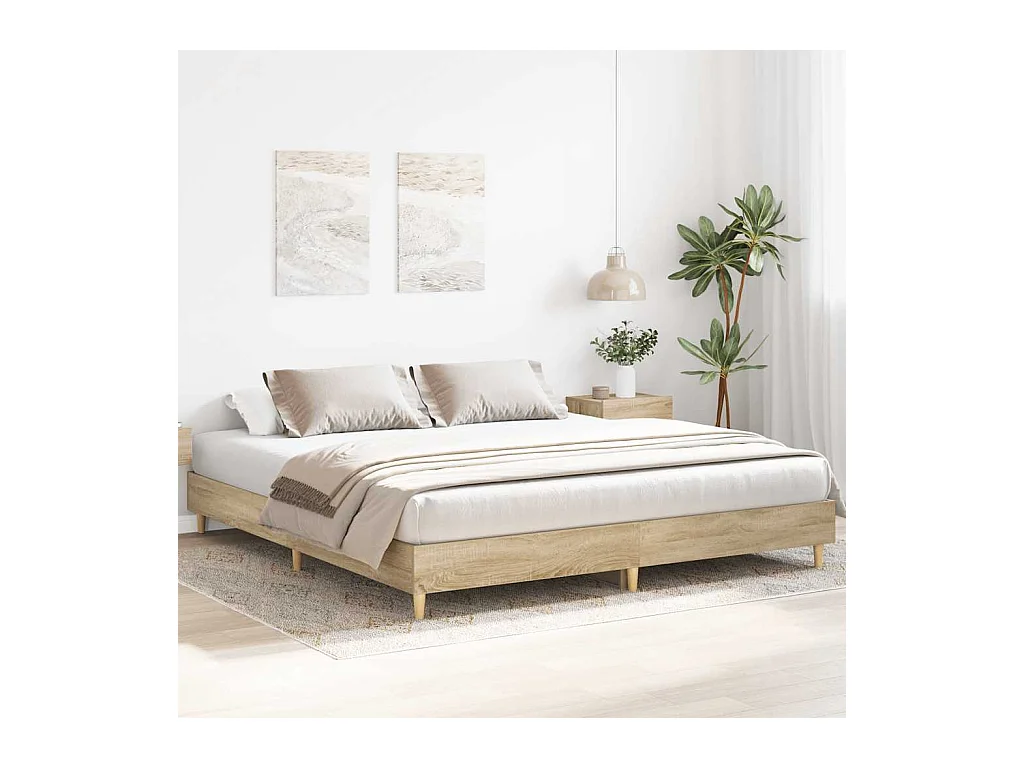 Lit double | Lit adulte | Cadre de lit chêne sonoma 160x200 cm