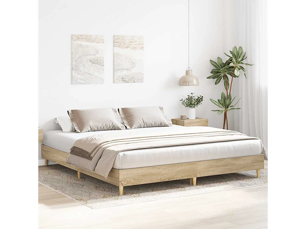 Lit double | Lit adulte | Cadre de lit chêne sonoma 160x200 cm