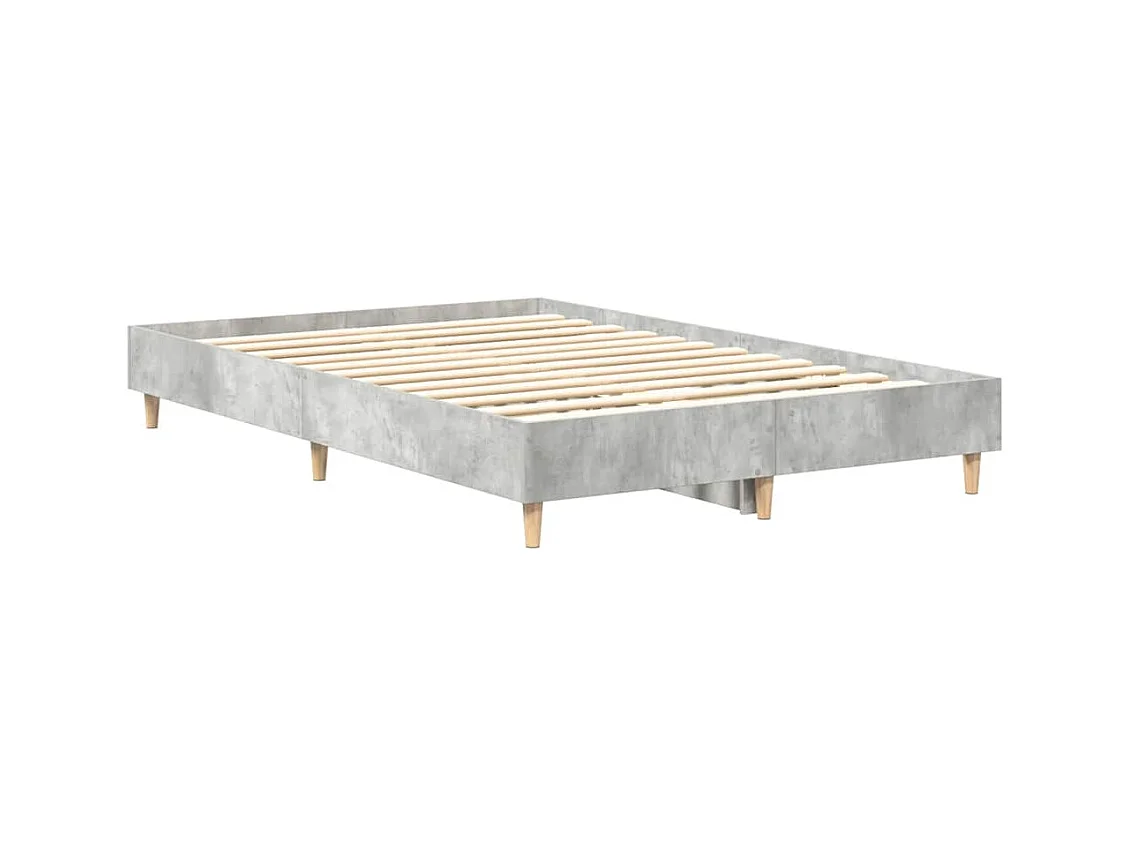 Lit double | Lit adulte | Cadre de lit gris béton 140x190 cm bois ingénierie