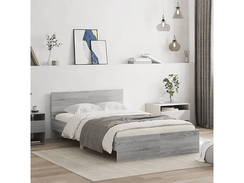 Lit simple | Lit adulte, enfant | Cadre de lit sonoma gris 120x200 cm