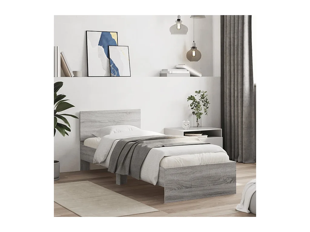 Lit simple | Lit adulte, enfant | Cadre de lit avec tête de lit 90x200 cm