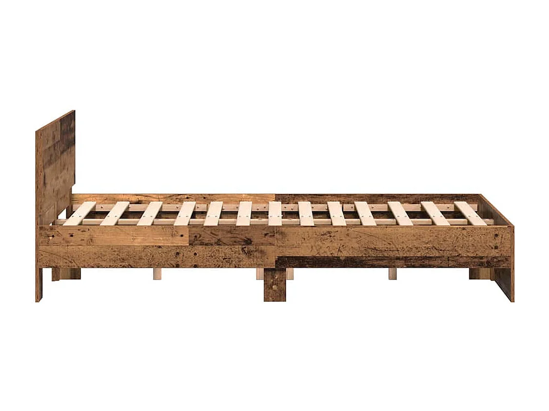 Lit simple | Lit adulte, enfant | Cadre de lit avec tête de lit Bois Ancien 120x190 cm