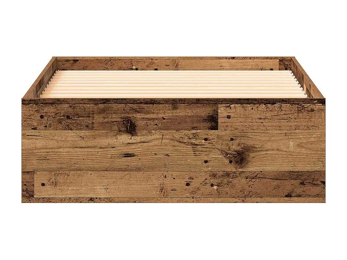 Lit simple | Lit adulte, enfant | Cadre de lit avec tiroirs avec tiroir Bois ancien 100x200 cm