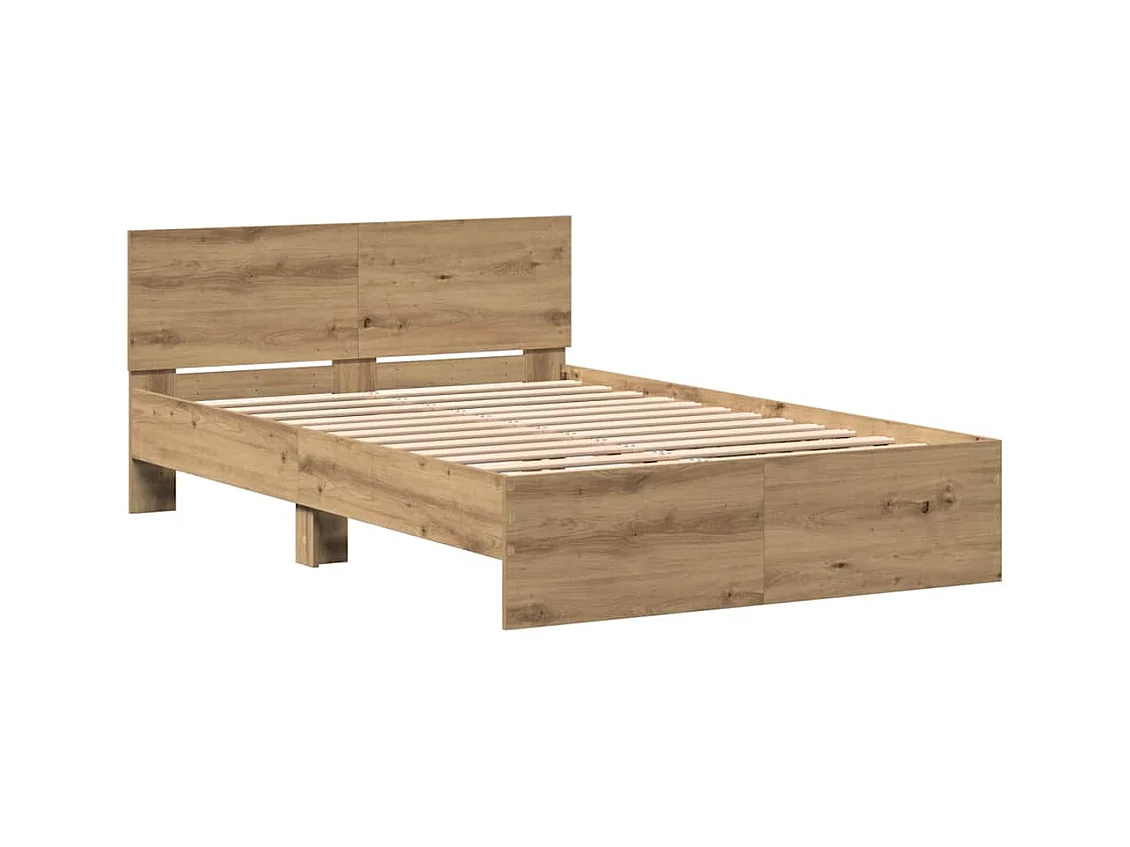 Lit simple | Lit adulte, enfant | Cadre de lit Chêne artisanal 120x190 cm Bois d'ingénierie