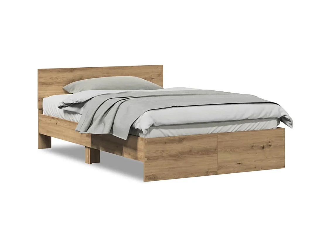 Lit simple | Lit adulte, enfant | Cadre de lit Chêne artisanal 120x190 cm Bois d'ingénierie