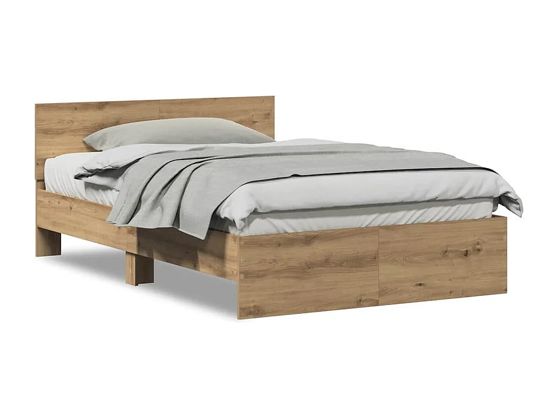 Lit simple | Lit adulte, enfant | Cadre de lit Chêne artisanal 120x190 cm Bois d'ingénierie
