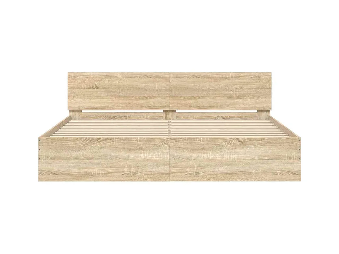 Lit double | Lit adulte | Cadre de lit chêne sonoma 200x200 cm