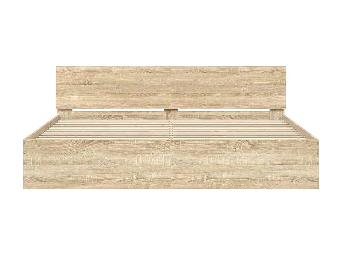 Lit double | Lit adulte | Cadre de lit chêne sonoma 200x200 cm