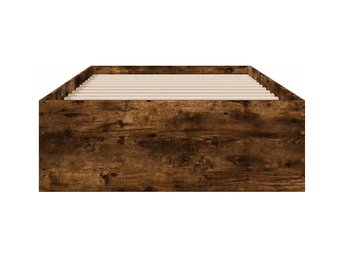 Lit simple | Lit adulte, enfant | Cadre de lit avec tiroirs chêne fumé 100x200 cm