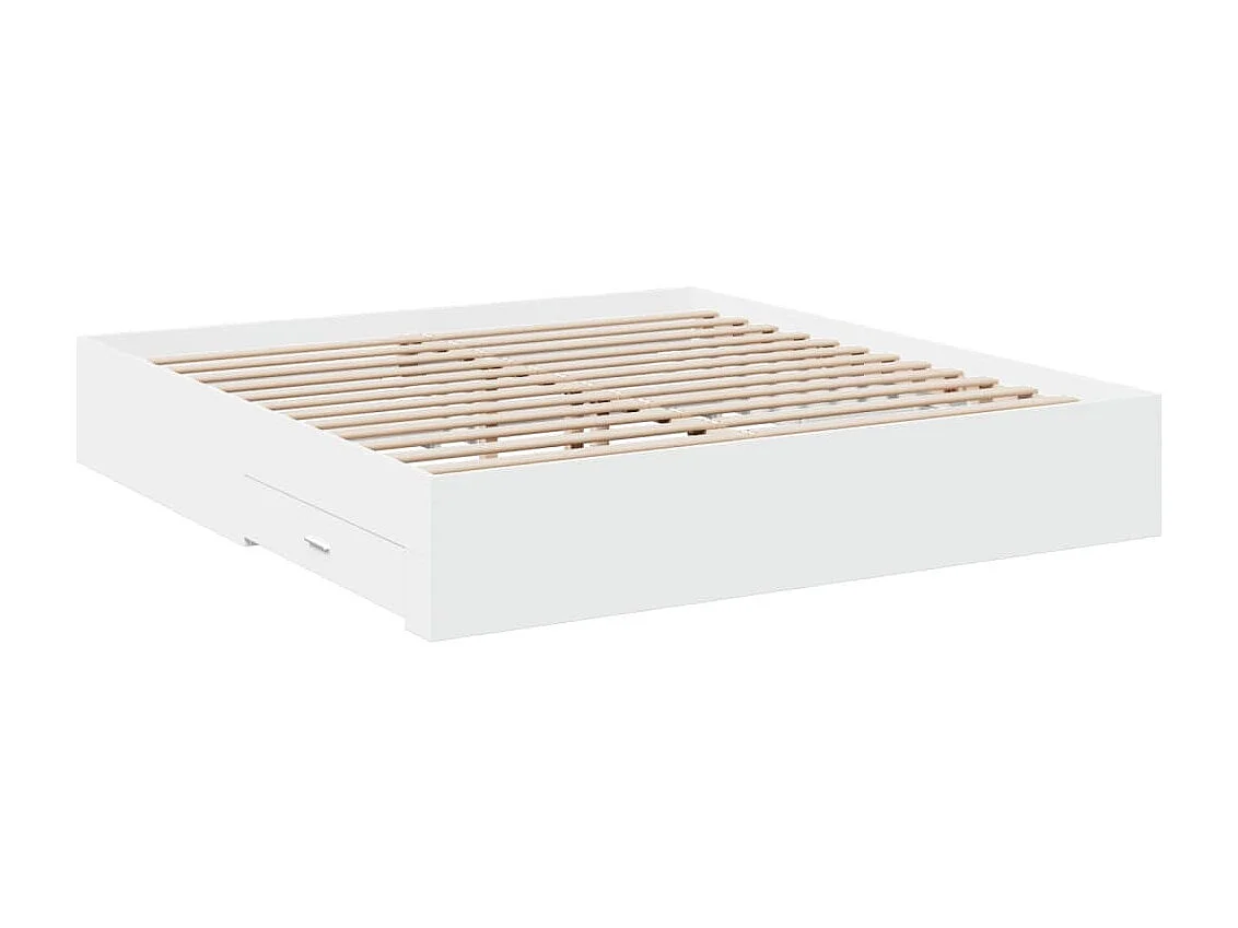 Lit double | Lit adulte | Cadre de lit avec tiroirs blanc 180x200 cm