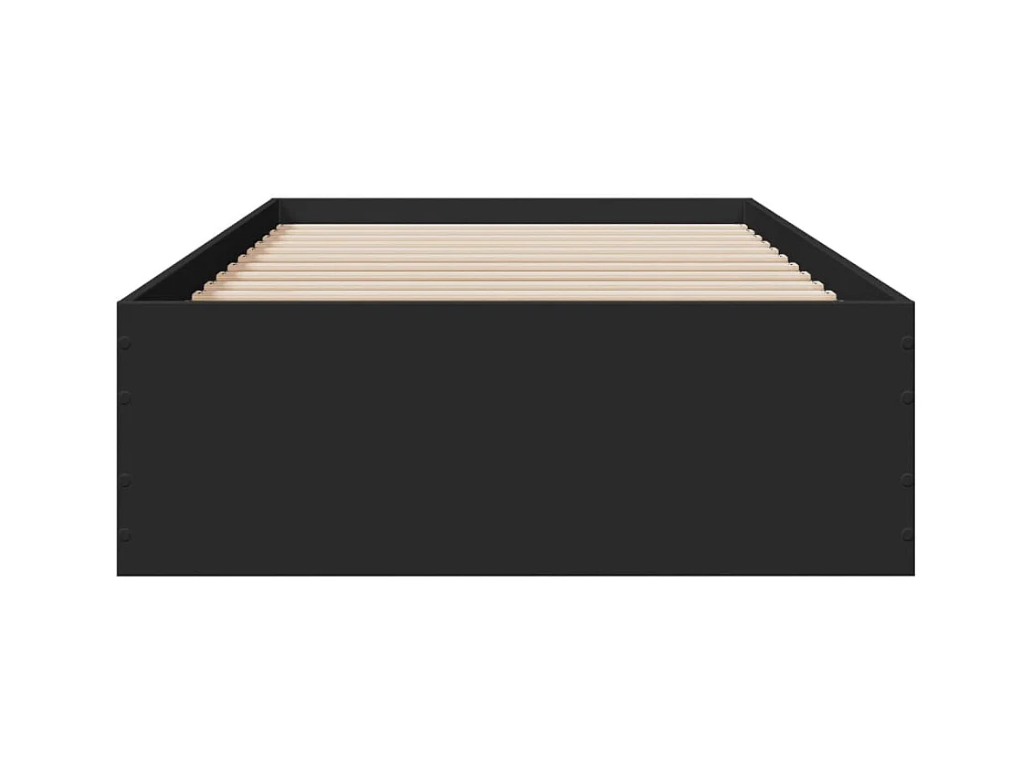 Lit simple | Lit adulte, enfant | Cadre de lit avec tiroirs noir 75x190 cm