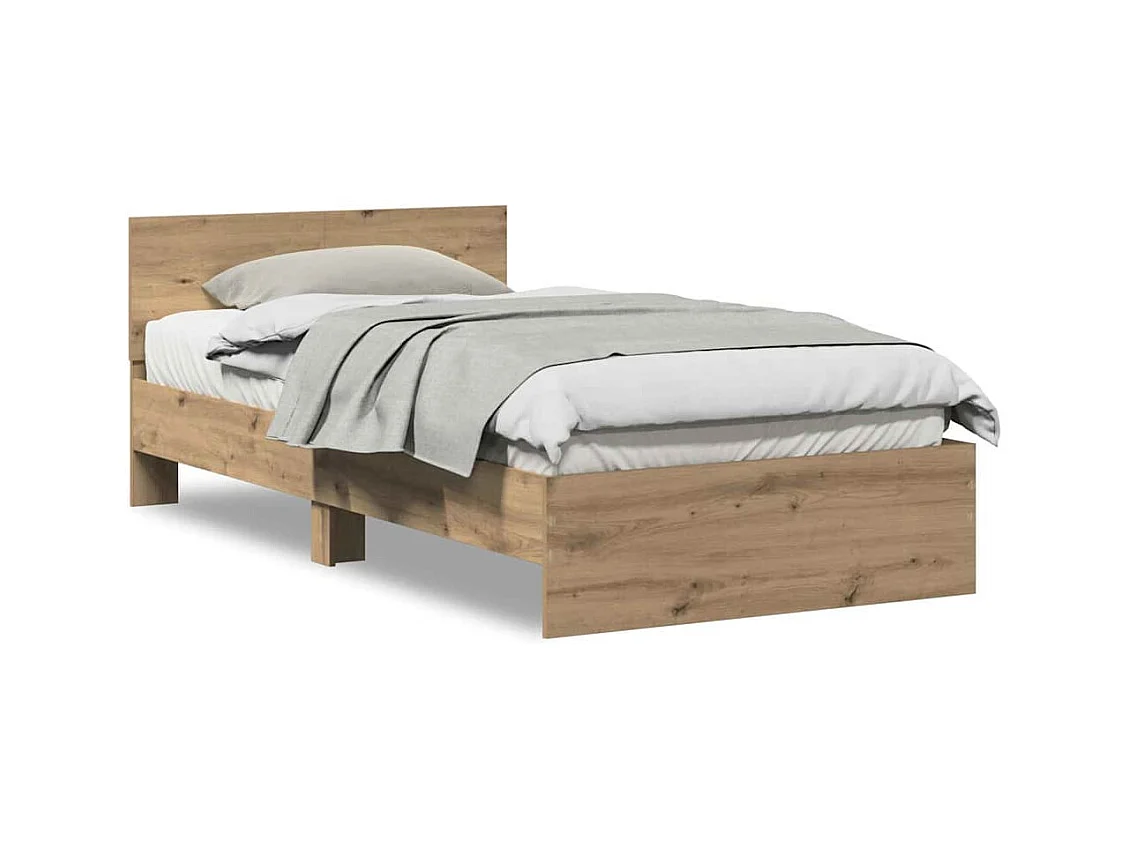 Lit simple | Lit adulte, enfant | Cadre de lit Chêne artisanal 100x200 cm Bois d'ingénierie