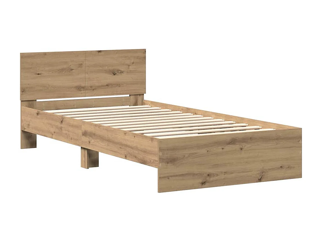 Lit simple | Lit adulte, enfant | Cadre de lit Chêne artisanal 100x200 cm Bois d'ingénierie