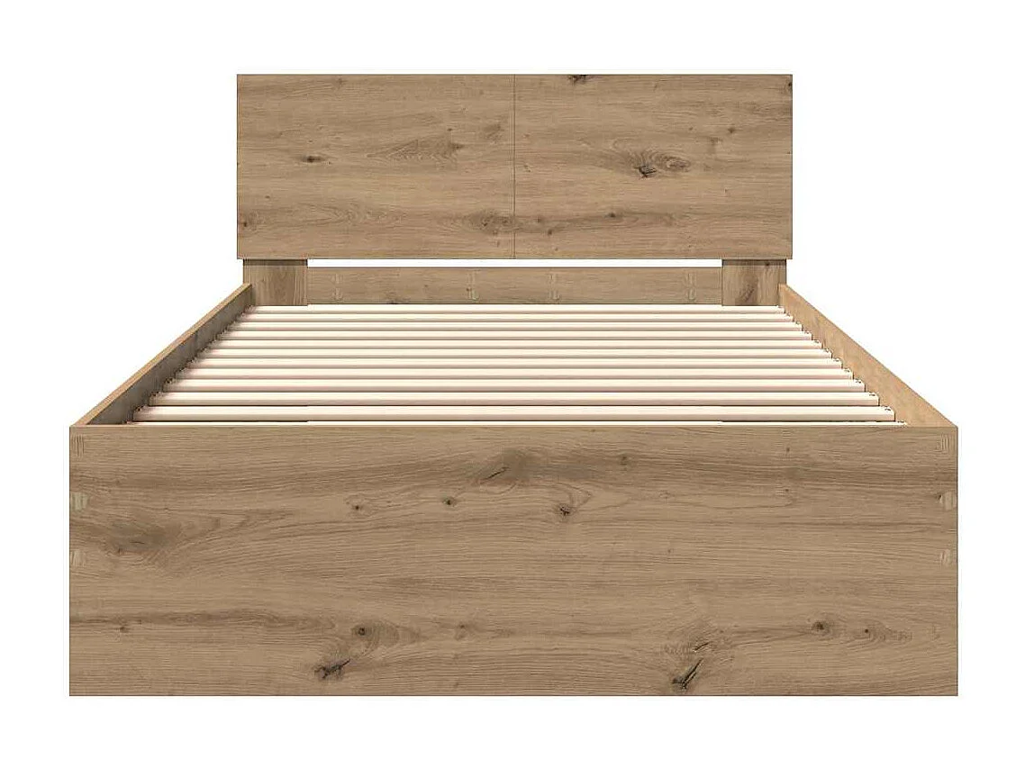 Lit simple | Lit adulte, enfant | Cadre de lit Chêne artisanal 100x200 cm Bois d'ingénierie