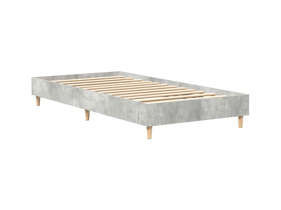 Lit simple | Lit adulte, enfant | Cadre de lit gris béton 100x200 cm bois ingénierie