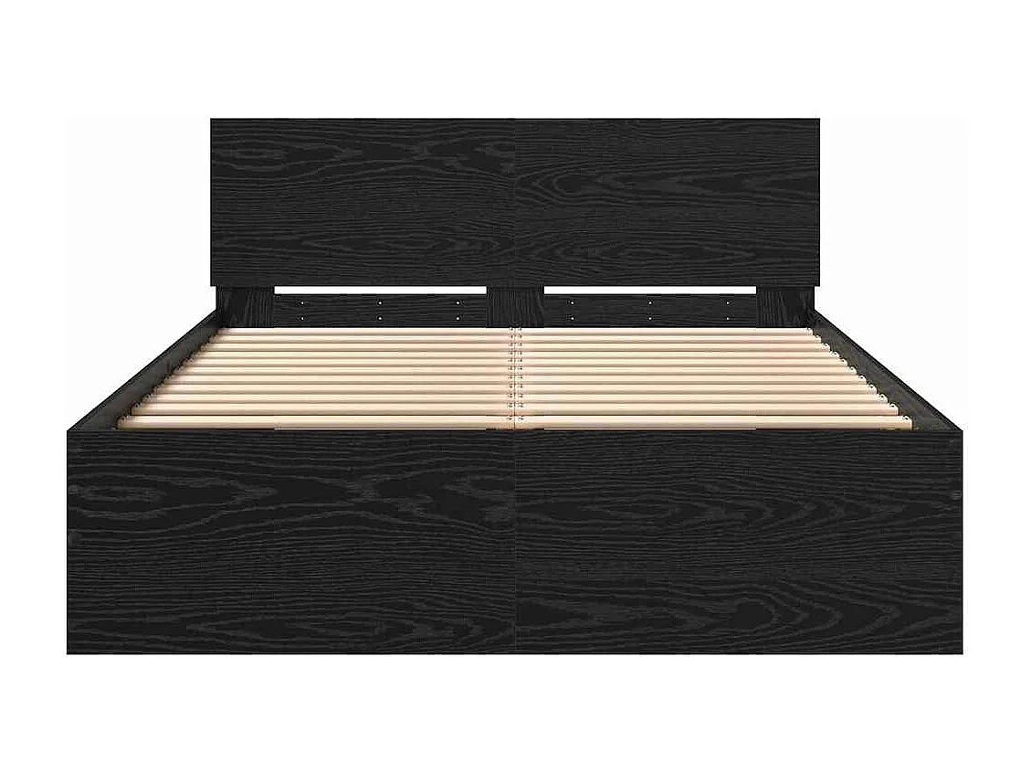 Lit simple | Lit adulte, enfant | Cadre de lit avec tête de lit Chêne noir 120x190 cm