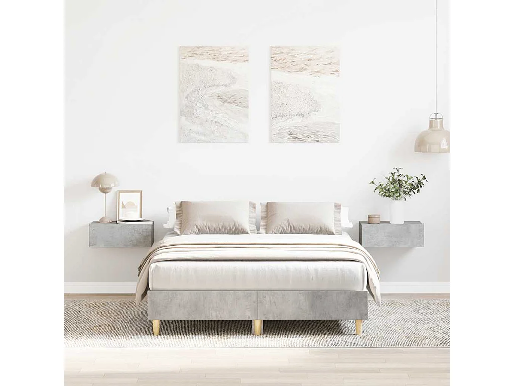 Lit simple | Lit adulte, enfant | Cadre de lit gris béton 120x200 cm bois ingénierie