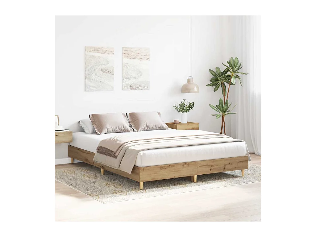 Lit simple | Lit adulte, enfant | Cadre de lit chêne artisanal 100x200 cm