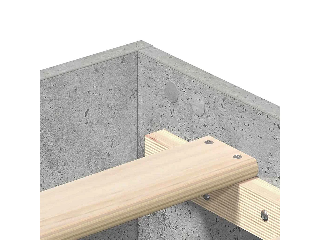 Lit simple | Lit adulte, enfant | Cadre de lit gris béton 90x190cm bois d'ingénierie